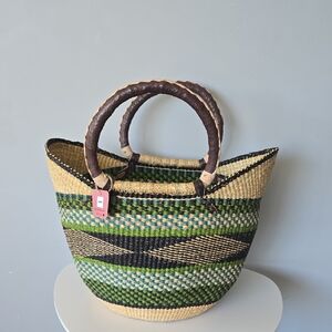 Green Black And Bleu U Shopper Backet